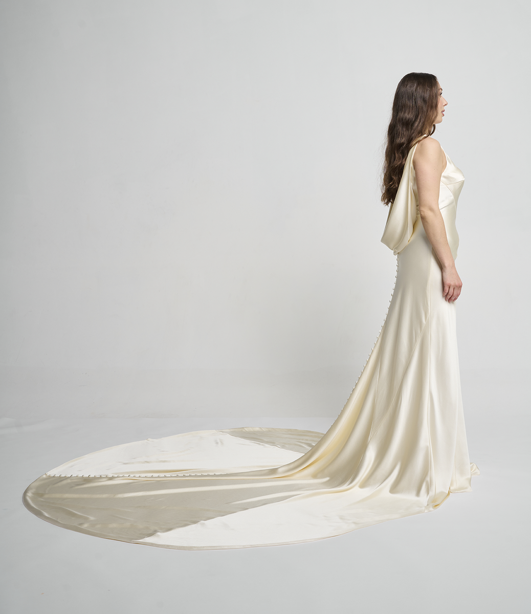Vintage Silk White Wedding Dress