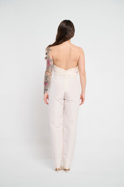 Bridal Faille Jumpsuit: Custom Gown for Special Occasions