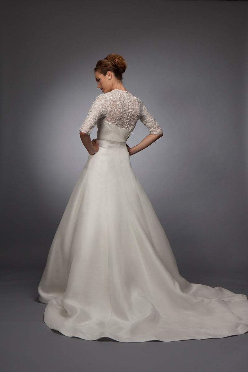 chinese dress ladies Buy Asymmetrical Gazar Custom Wedding Gown Ivory / 8