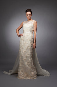 Lace and organza custom gown in new york