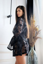 Printed Organza Robe | Luxury Long Sleeve Robe