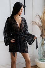 Printed Organza Robe | Luxury Long Sleeve Robe