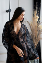 Printed Organza Robe | Luxury Long Sleeve Robe
