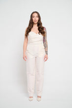 Bridal Faille Draped Jumpsuit with Side Pockets for Evening Party Dress