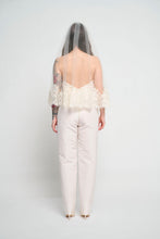 Bouquet Length Soft Italian Tulle Veil w/ Couture Bottom Lace Trim for Bride