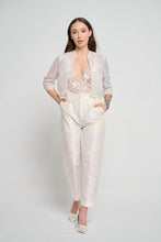 Beaded Couture Off White Silk Organza Bolero