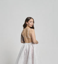 Off White Corded Bride Open Back Lace Bodysuit w/ V-Front, Bridal Separates Lace Lingerie