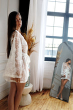 Printed Organza Robe | Luxury Long Sleeve Robe