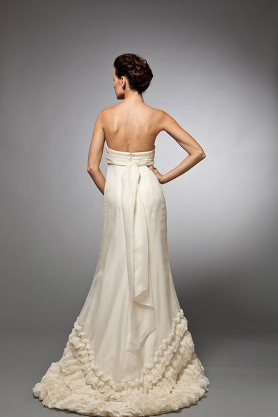 back side of Camille - Strapless Empire Organza Gown near me New York