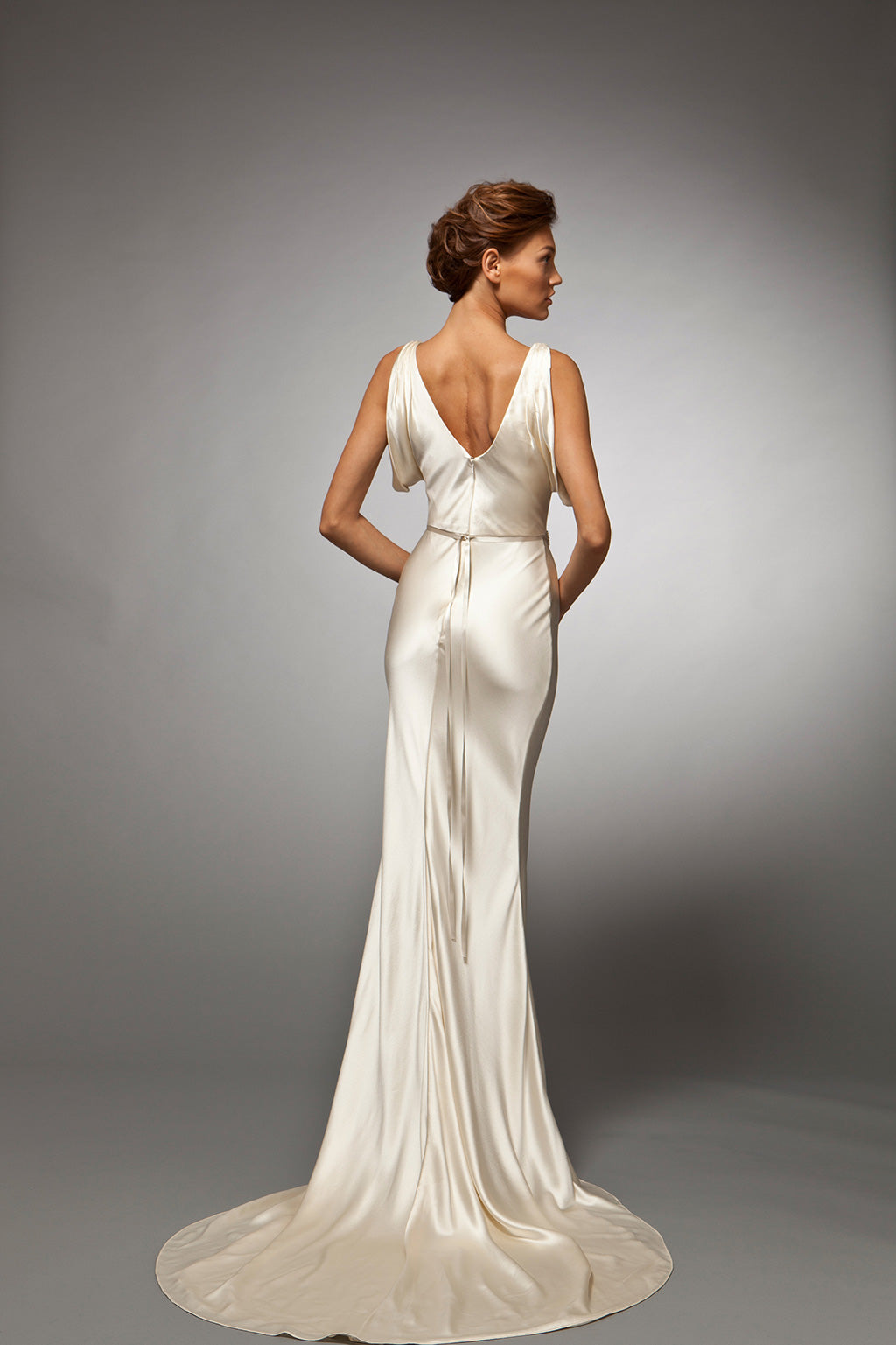 1930s Vintage Bias Cut Wedding Dress | Crepe Back Satin Gown Ivory / 14 1930s Vintage Bias Cut Wedding Dress | Crepe Back Satin Gown Ivory / 14