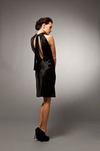 styles Black crepe-back satin bias cocktail dress