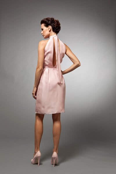 Josette - Pink silk gazar cocktail dress