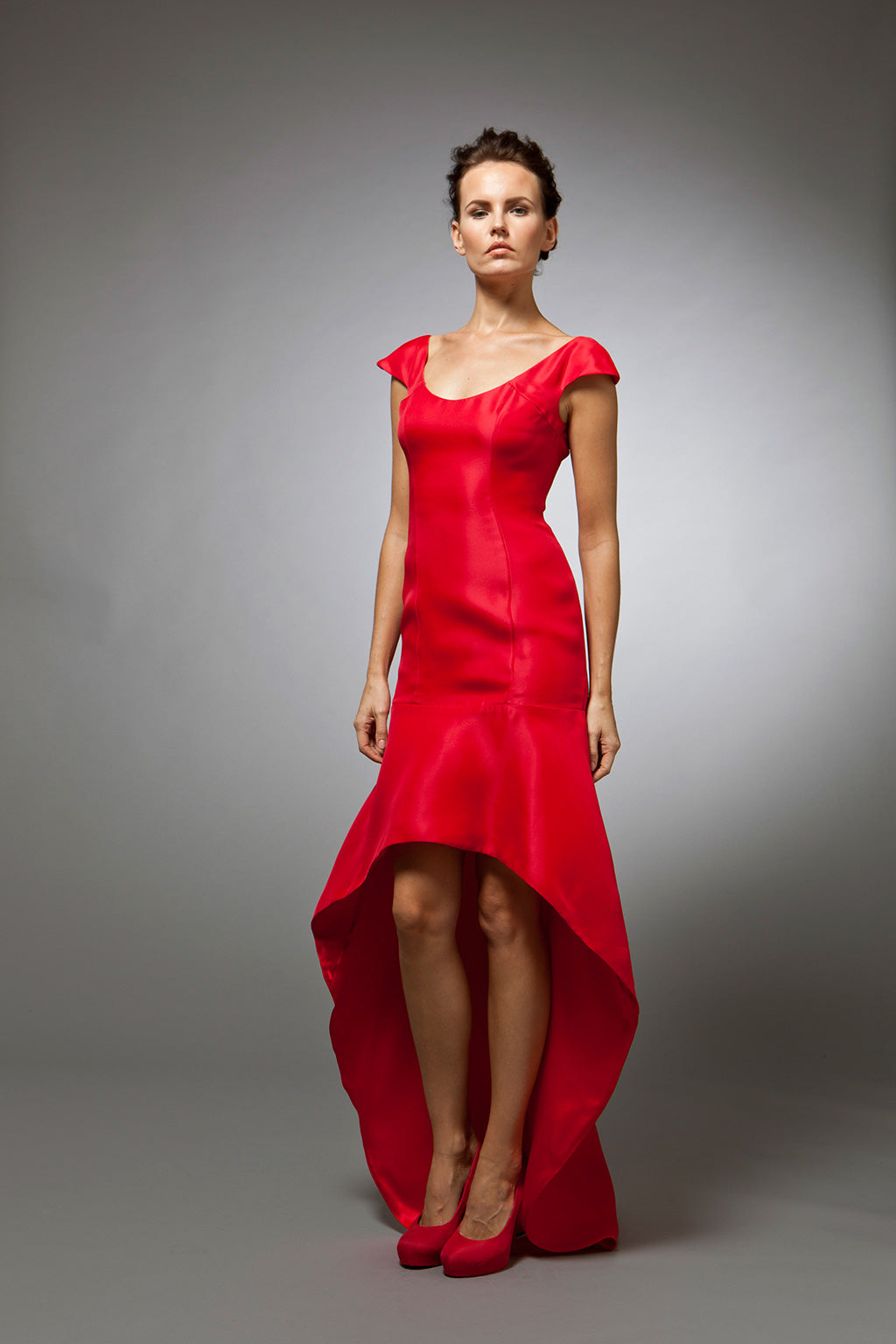 Veronique - Red silk gazar gown