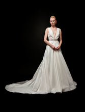 Antonia - V-Neck Draped Taffeta Bridal Gown