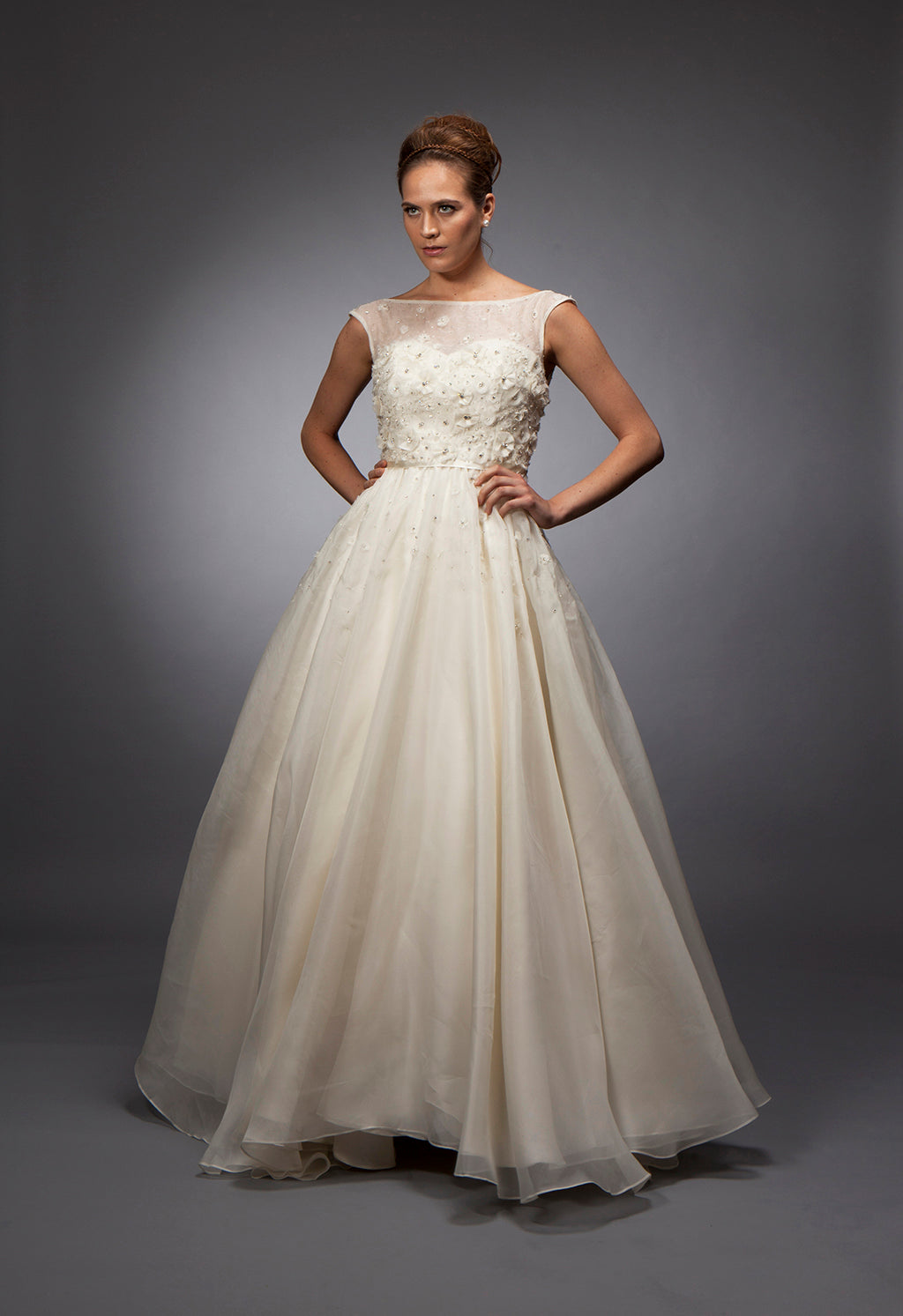 Buy Crystal Embroidered Organza Bridal Gown 0 / Off White Buy Crystal Embroidered Organza Bridal Gown 0 / Off White