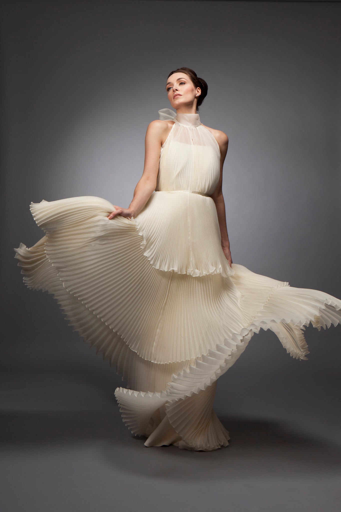 pleated organza wedding dress Wedding dress 55059 Strapless A-line in organza with pleated bodice One & Only