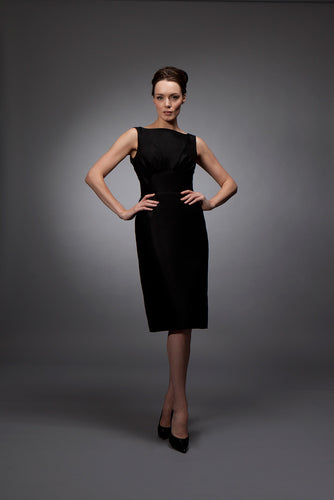 Rita - Black silk gazar cocktail dress