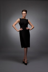 Rita - Black silk gazar cocktail dress