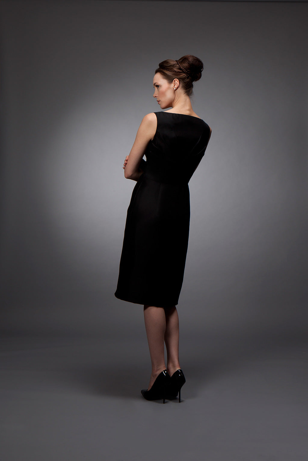 Rita - Black Silk Gazar Cocktail Dress 12 / Black Rita - Black Silk Gazar Cocktail Dress 12 / Black