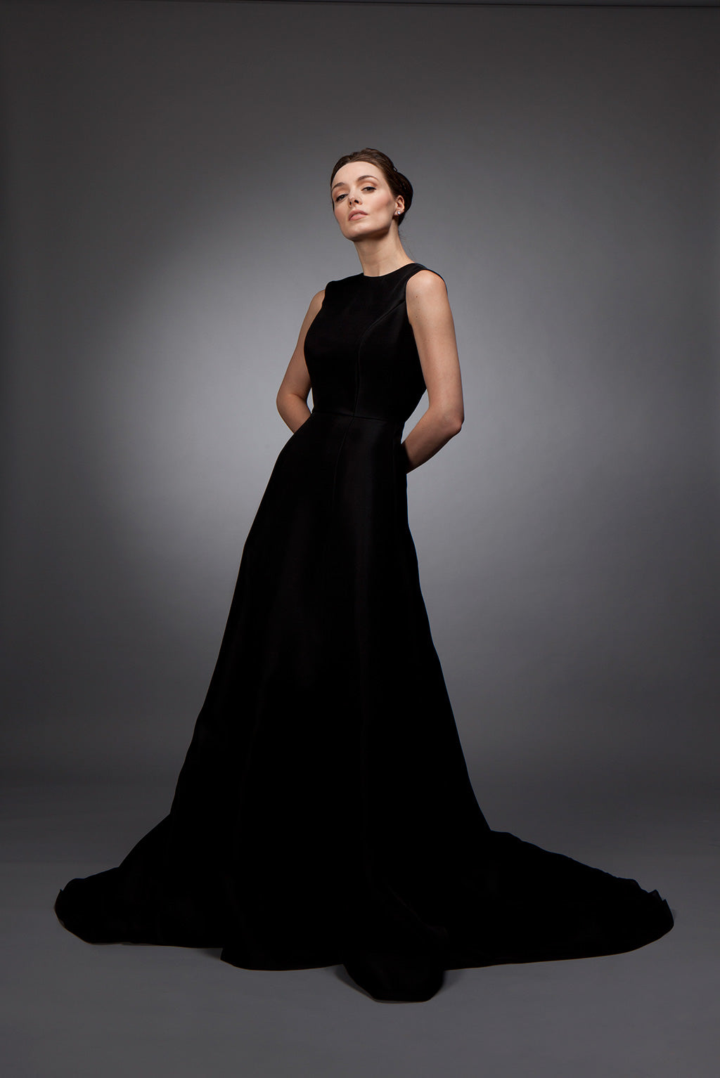 Luxurious Black Silk Gazar Evening Gown 2 / Black Luxurious Black Silk Gazar Evening Gown 2 / Black