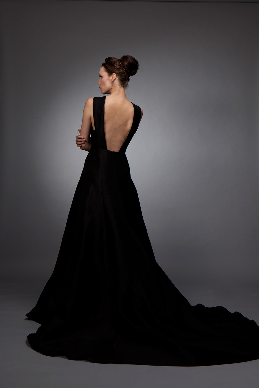 Luxurious Black Silk Gazar Evening Gown 2 / Black Luxurious Black Silk Gazar Evening Gown 2 / Black