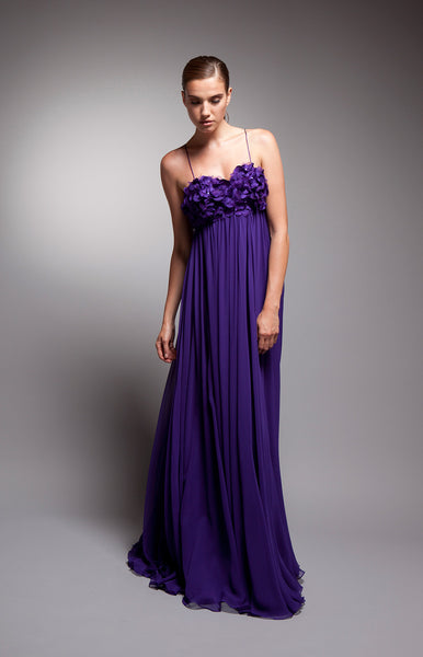  Vivid Purple Chiffon custom Gown near me 
